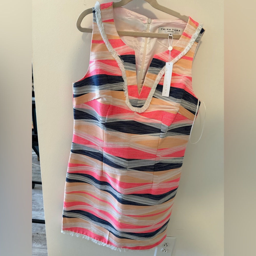 Trina Turk Vibrant Multicolor V-Neck Dress